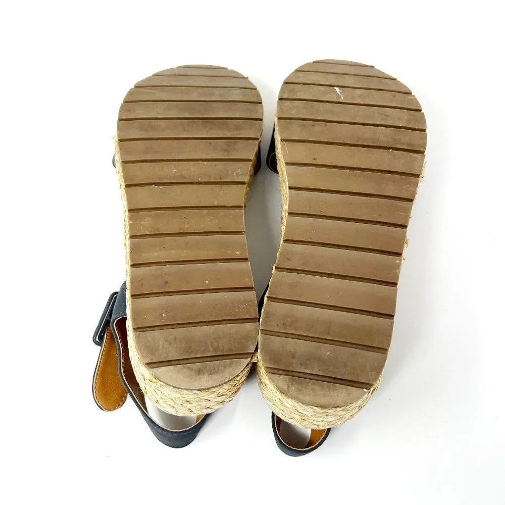 Kenneth Cole Reaction Sandals Women's 7.5 Navy Blue Suede Calm Water Platforms